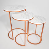 Trio Copper Premium Coffee Tables Set of 3 - Decor Smart