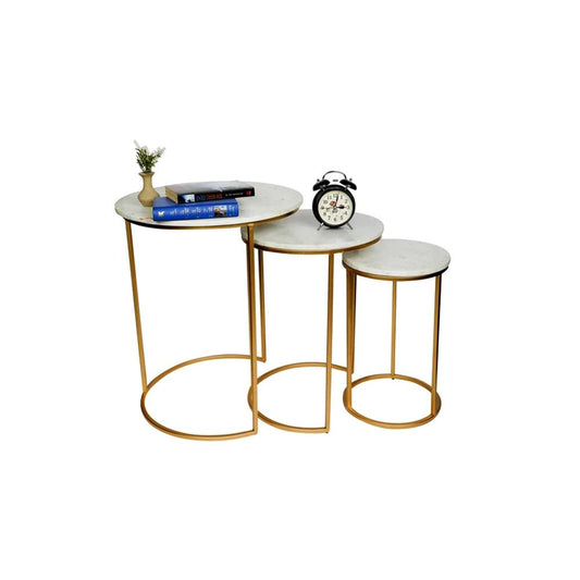 Trio Golden Premium Coffee Tables Set of 3 - Decor Smart