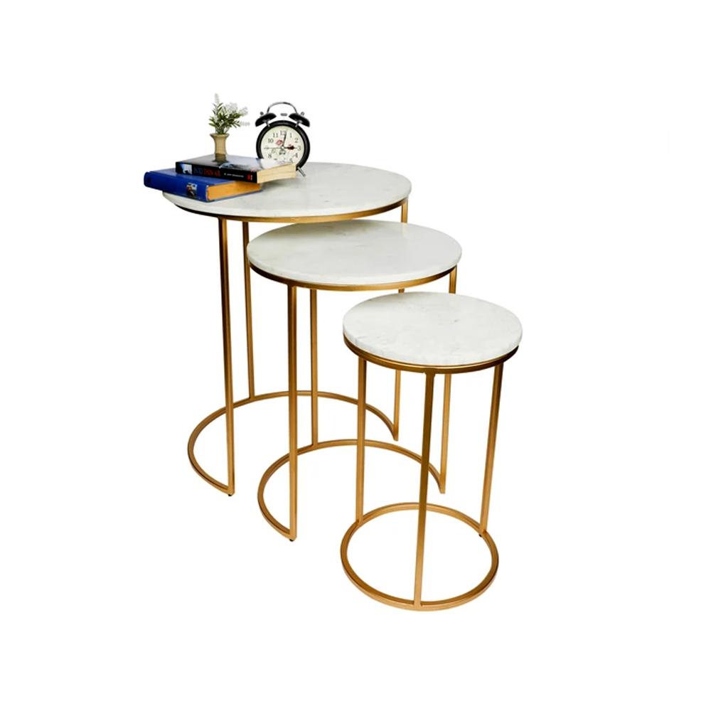 Trio Golden Premium Coffee Tables Set of 3 - Decor Smart