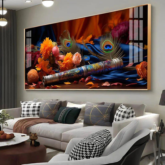 Troupe Of Bansuri Premium Acrylic Floating Wall Painting - Decor Smart