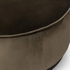 Tufted Wide Round Standard Velvet Ottoman