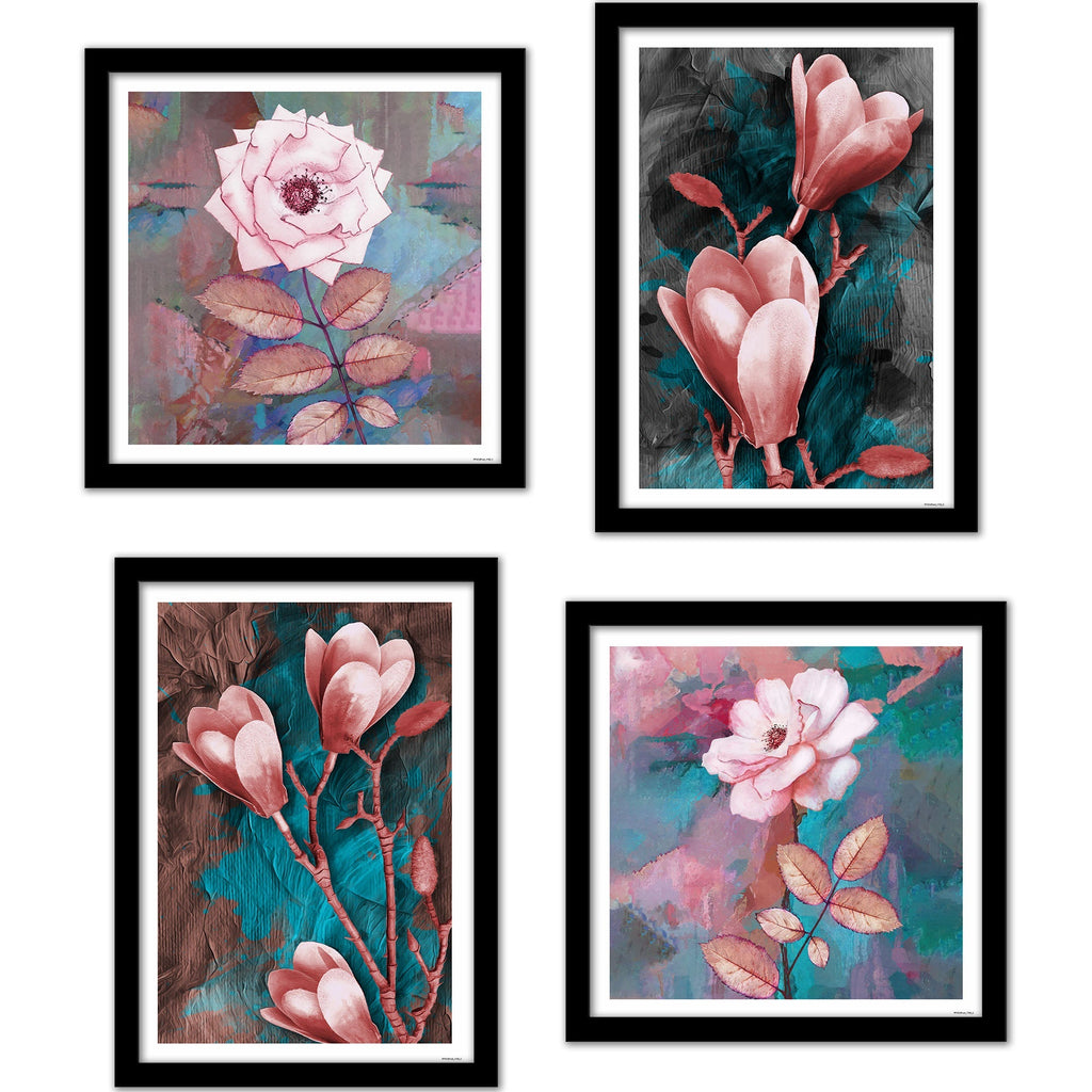 Tulips Flower Decorative Wall Frames Set of Four