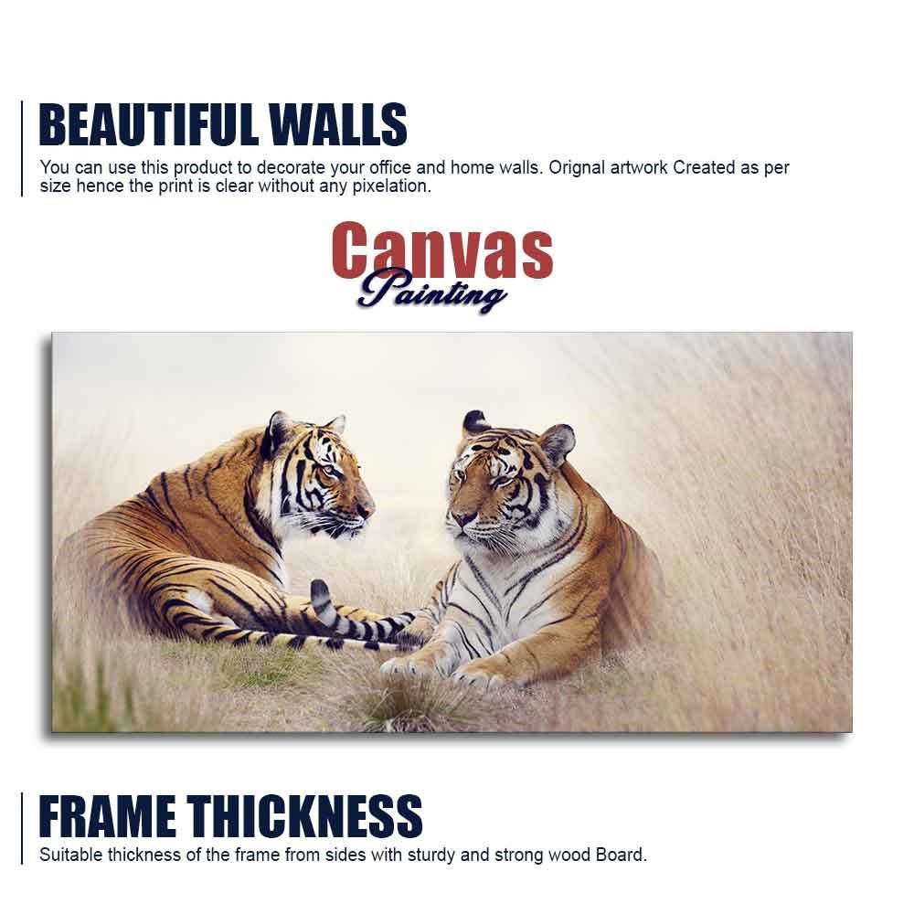Two Tigers in Forest Premium Canvas Wall Hanging - Decor Smart