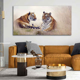 Two Tigers in Forest Premium Canvas Wall Hanging - Decor Smart