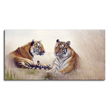 Two Tigers in Forest Premium Canvas Wall Hanging - Decor Smart