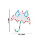 Umbrella with Rain Drops Weather Icon Neon Sign LED Light