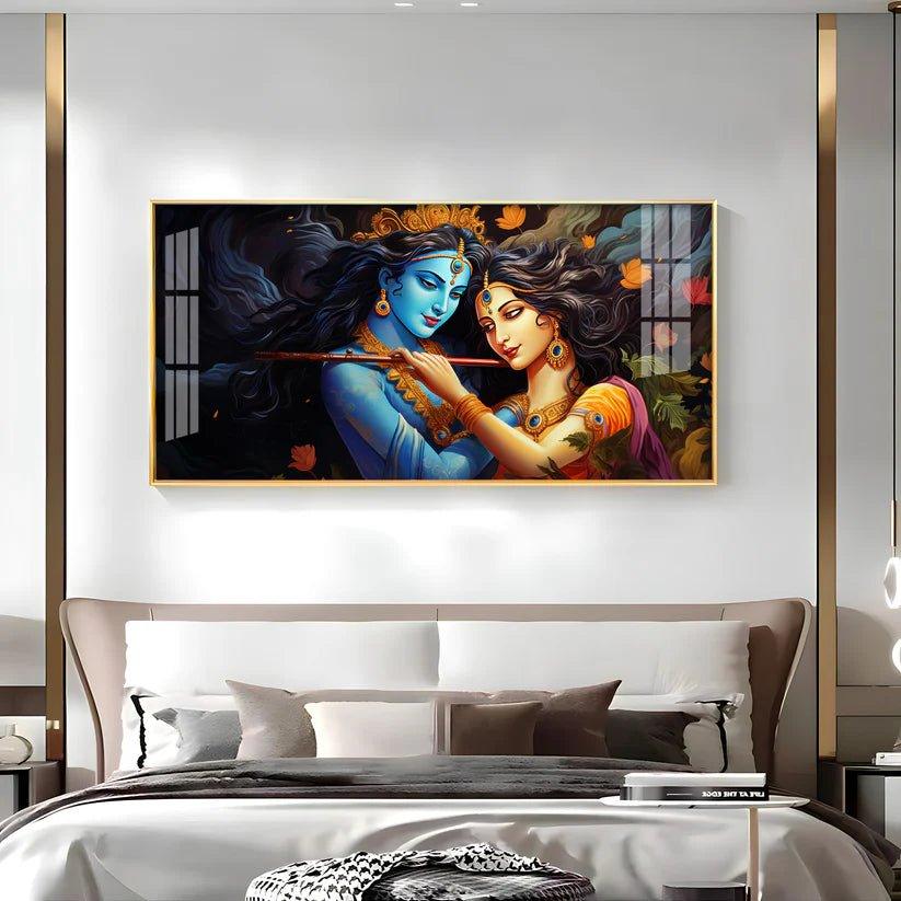 Unique Bond Of Radha Krishna Premium Acrylic Floating Wall Painting - Decor Smart