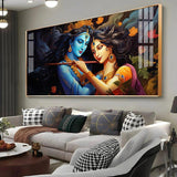 Unique Bond Of Radha Krishna Premium Acrylic Floating Wall Painting - Decor Smart
