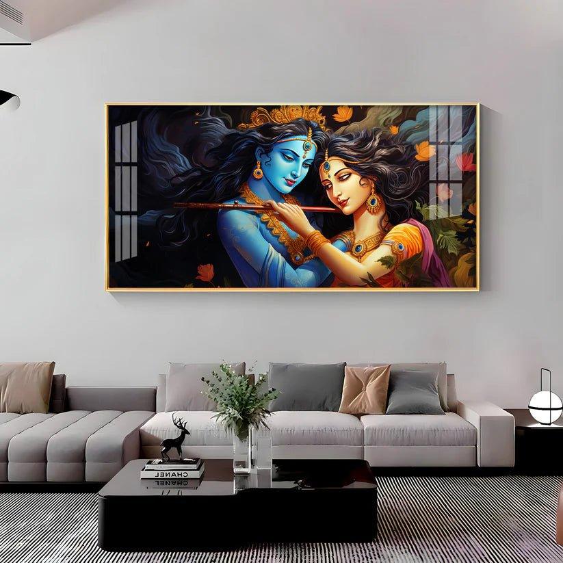 Unique Bond Of Radha Krishna Premium Acrylic Floating Wall Painting - Decor Smart