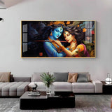 Unique Bond Of Radha Krishna Premium Acrylic Floating Wall Painting - Decor Smart