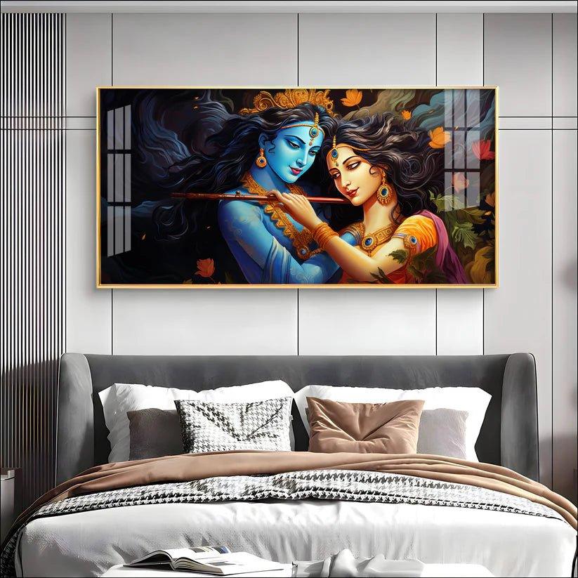 Unique Bond Of Radha Krishna Premium Acrylic Floating Wall Painting - Decor Smart