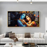 Unique Bond Of Radha Krishna Premium Acrylic Floating Wall Painting - Decor Smart