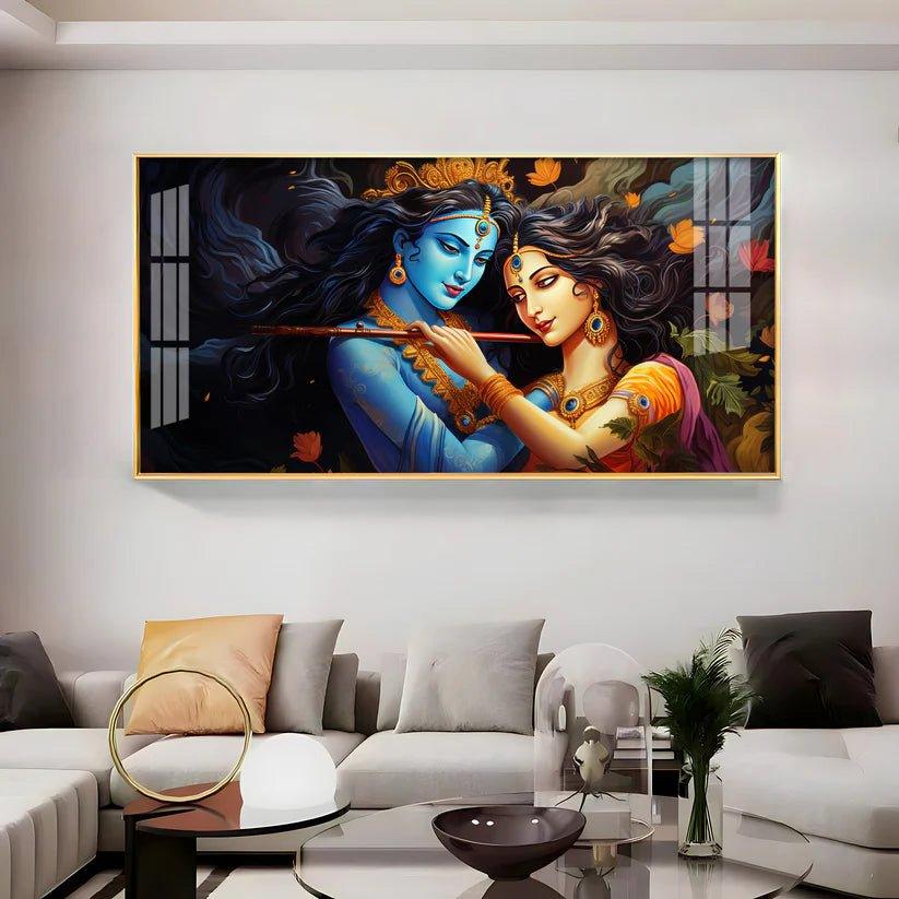 Unique Bond Of Radha Krishna Premium Acrylic Floating Wall Painting - Decor Smart