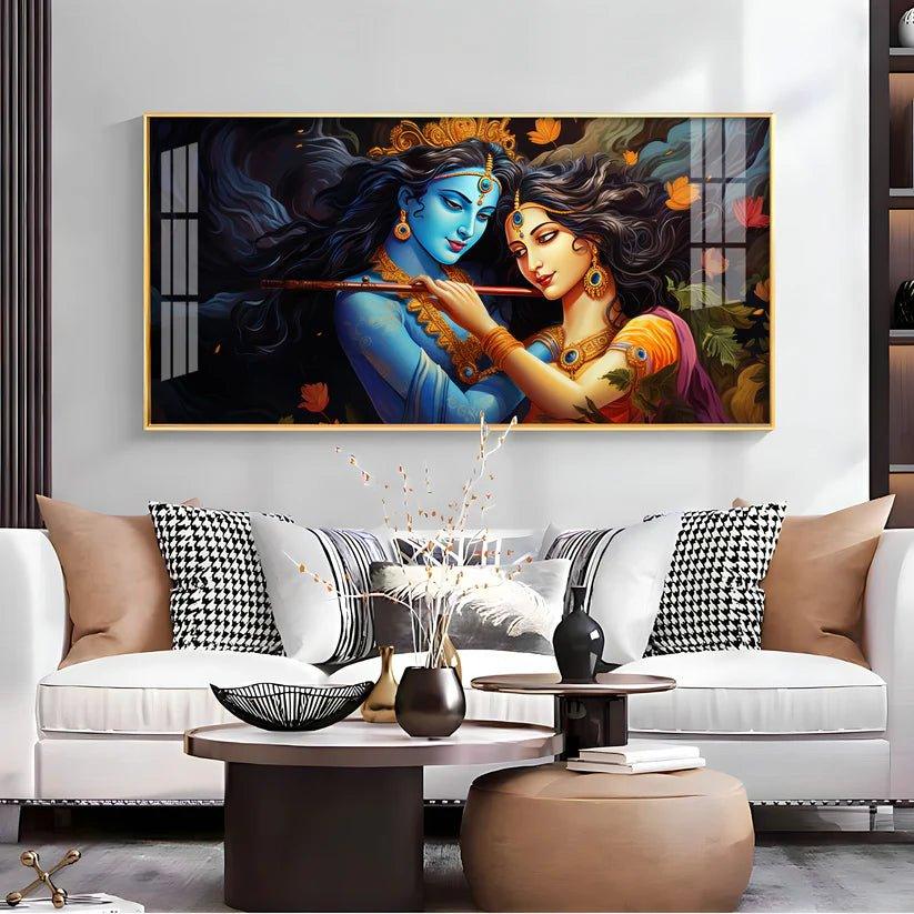 Unique Bond Of Radha Krishna Premium Acrylic Floating Wall Painting - Decor Smart