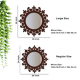 Unique Creation Round Shape Design Wooden Wall Mirror - Decor Smart