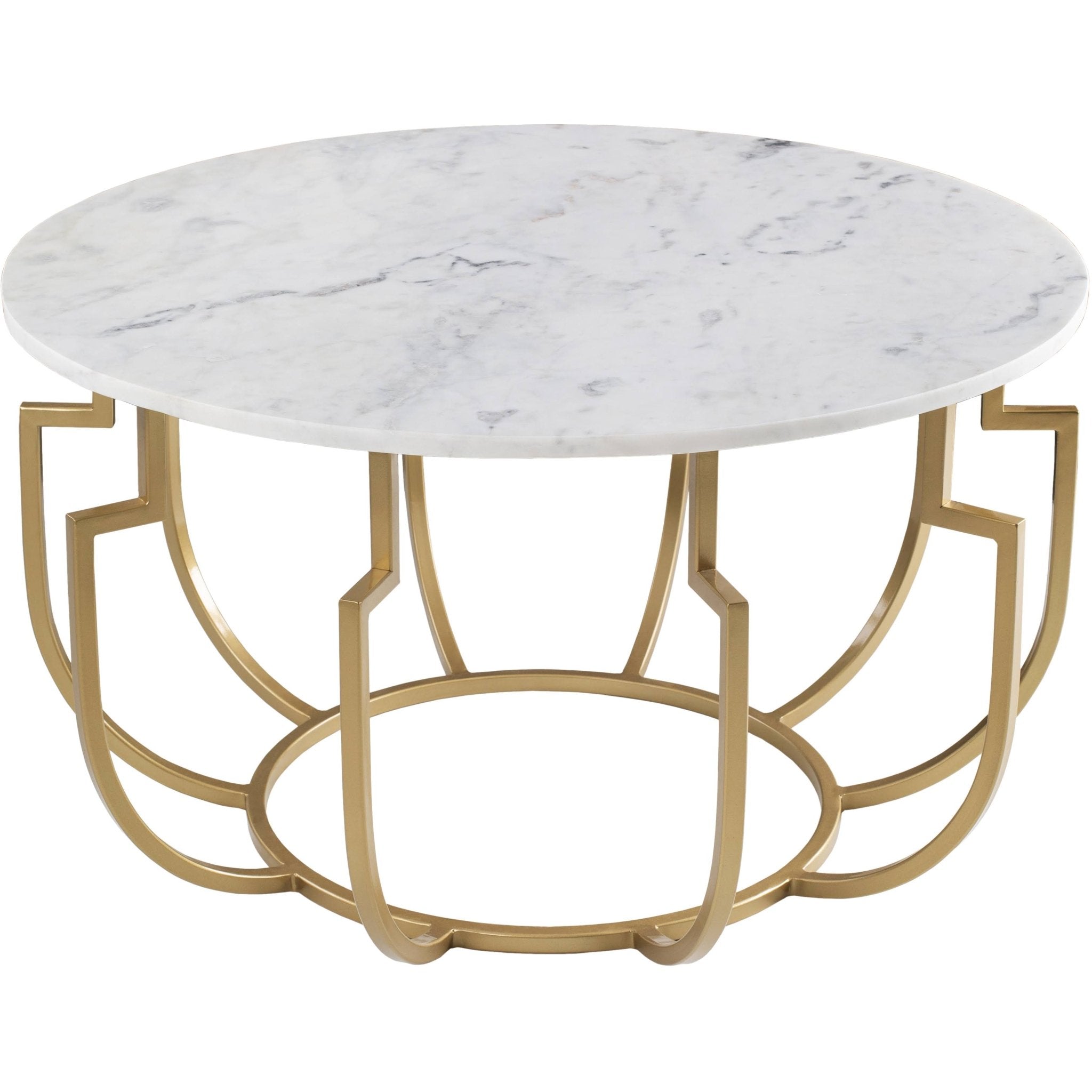Unique Design White Marble Golden Metal Center Table - Decor Smart