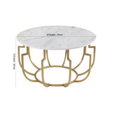 Unique Design White Marble Golden Metal Center Table - Decor Smart