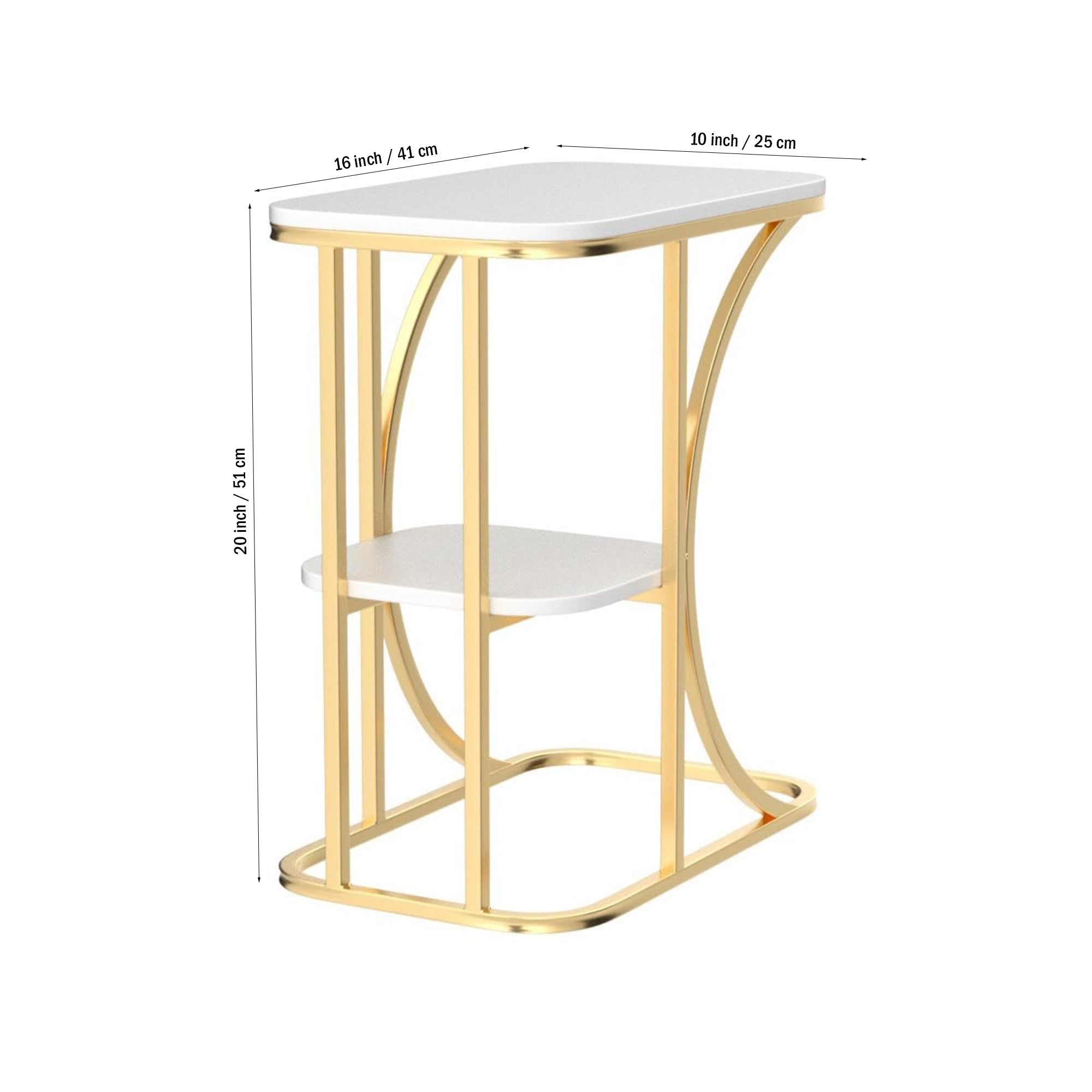 Unique Pattern Designer Side Table with Golden Finish - Decor Smart