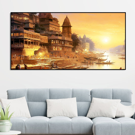 Varanasi City of Spiritual Hub Canvas Wall Painting - Decor Smart