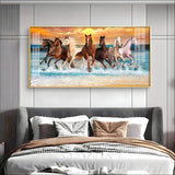 Vastu 7 Running Horses Art Premium Acrylic Floating Wall Painting - Decor Smart