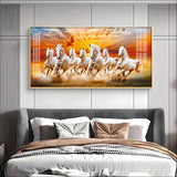 Vastu Seven Running Horses In Morning Premium Acrylic Floating Wall Painting - Decor Smart