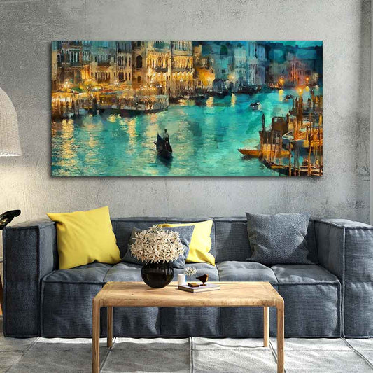 Venice City at Night Canvas Wall Painting - Decor Smart