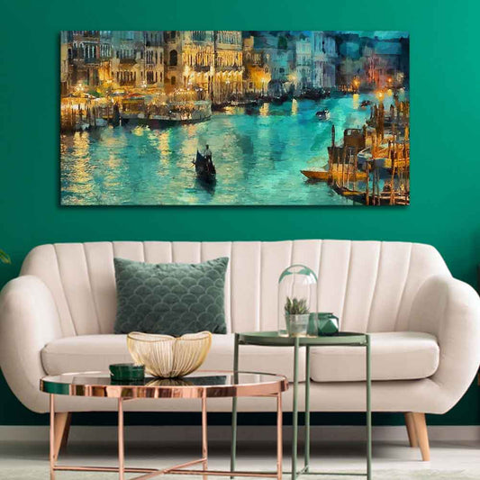 Venice City at Night Canvas Wall Painting - Decor Smart