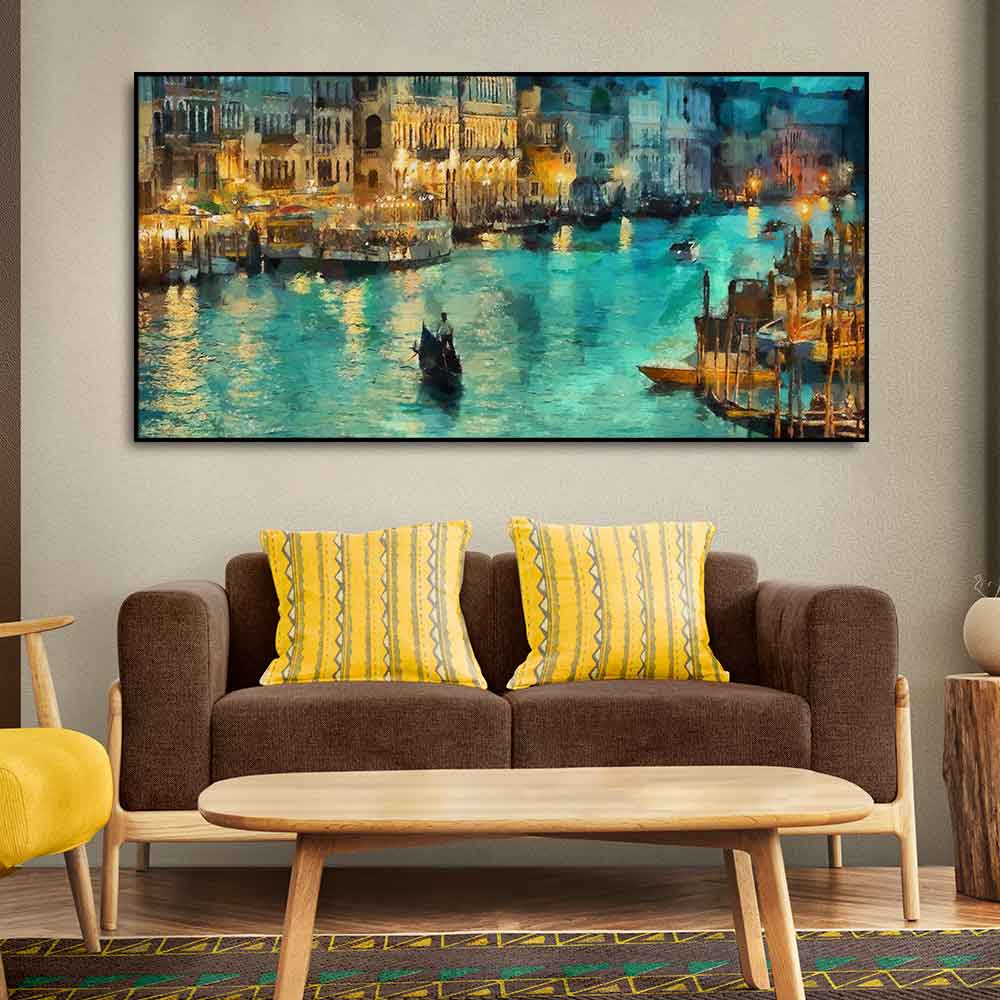 Venice City at Night Canvas Wall Painting - Decor Smart