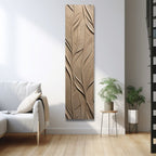 Vertical Botanical Relief Tall Leaf Texture 3D Wall Art Home Decor