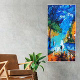 Vertical Wall Painting of Couple Walking in Night - Decor Smart