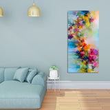 Vibrant Abstract Floral Painted Brush Stroke Premium Canvas Wall Painting - Decor Smart