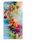 Vibrant Abstract Floral Painted Brush Stroke Premium Canvas Wall Painting - Decor Smart