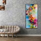 Vibrant Abstract Floral Painted Brush Stroke Premium Canvas Wall Painting - Decor Smart