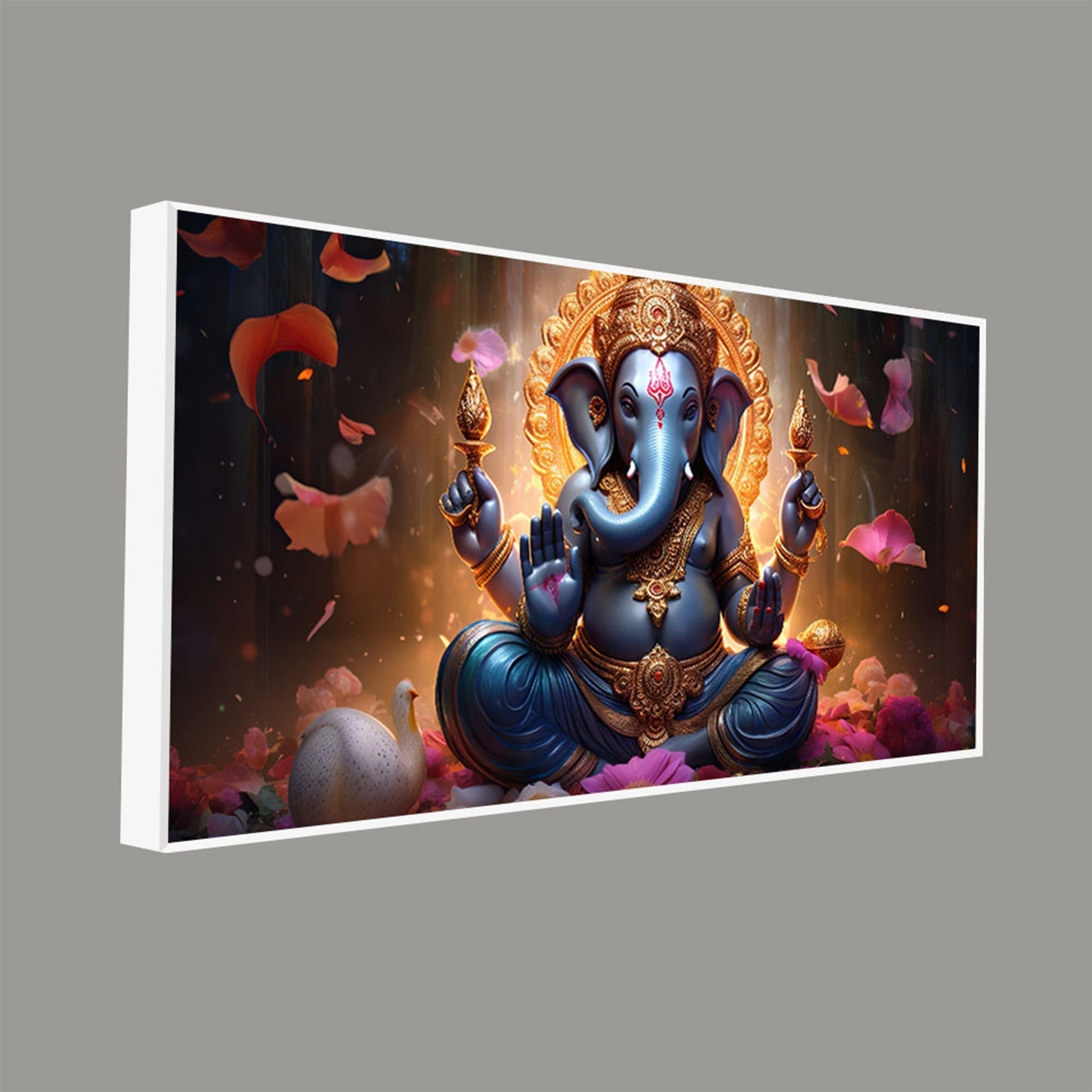 Vighnaharta Lord Ganpati Premium Canvas Wall Painting - Decor Smart