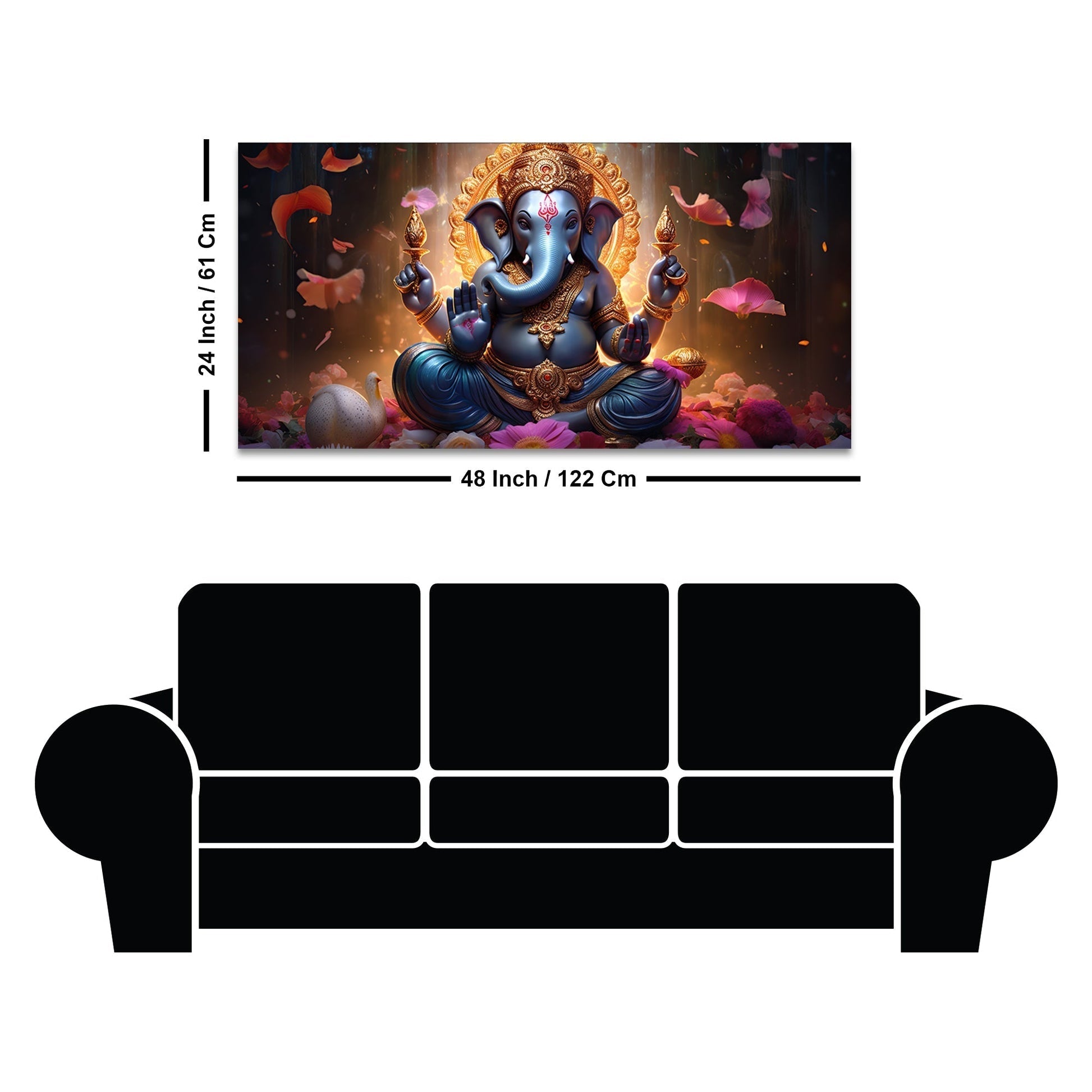 Vighnaharta Lord Ganpati Premium Canvas Wall Painting - Decor Smart