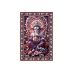 Vighnaharta Shree Ganesh Floral Border Vertical Wall Painting