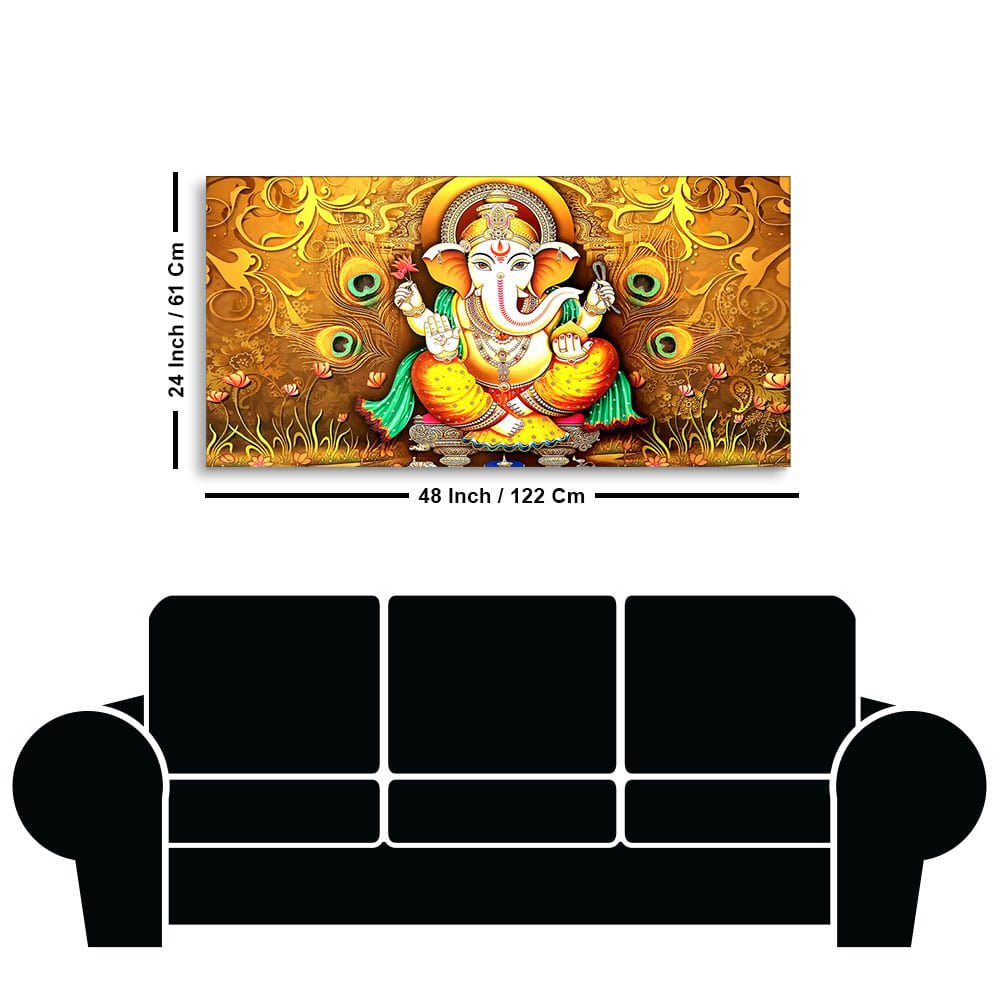 Vignaharta Ganesh Premium Canvas Wall Painting - Decor Smart