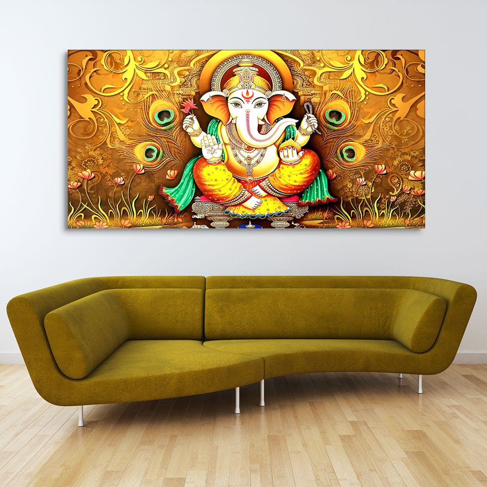 Vignaharta Ganesh Premium Canvas Wall Painting - Decor Smart