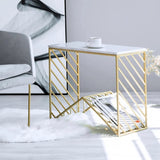 W - Base White Marble Top Console Table - Decor Smart