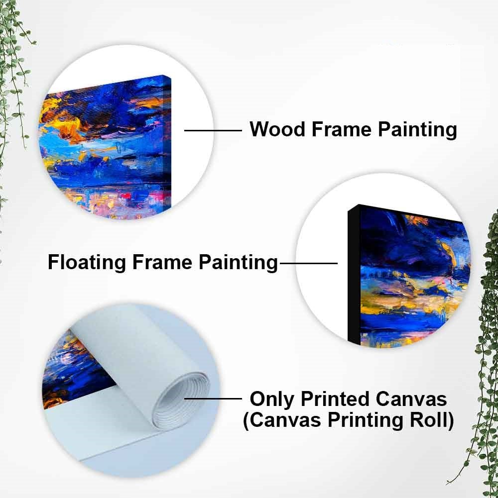 Wall Canvas Painting of Boat Sunset Over Ocean - Decor Smart