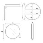 Wall Mounted Circle Mirror with Sleek Black Frame