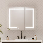 Wall Mounted LED Mirror Cabinet with Bold Corner Lighting