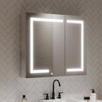 Wall Mounted LED Mirror Cabinet with Bold Corner Lighting
