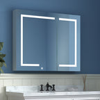 Wall Mounted LED Mirror Cabinet with Bold Corner Lighting