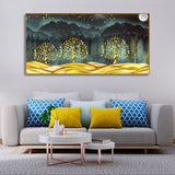 Premium Forest Wall Painting – Golden Trees Shine by Decor Smart