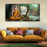 Wall Painting of Lord Buddha with Nature Background - Decor Smart