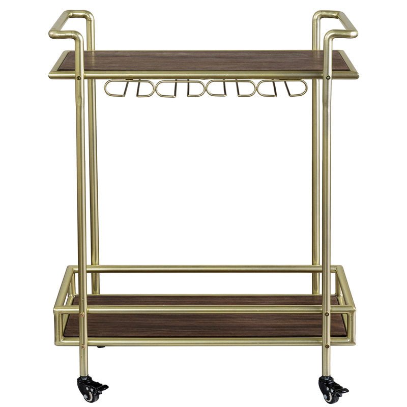 Warvan Freestanding Bar Cart Wine Glasses Bottle Rack - Decor Smart