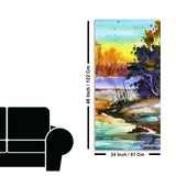Water Color Landscape of Beautiful Scenery Trees Canvas Wall Painting - Decor Smart