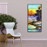 Water Color Landscape of Beautiful Scenery Trees Canvas Wall Painting - Decor Smart
