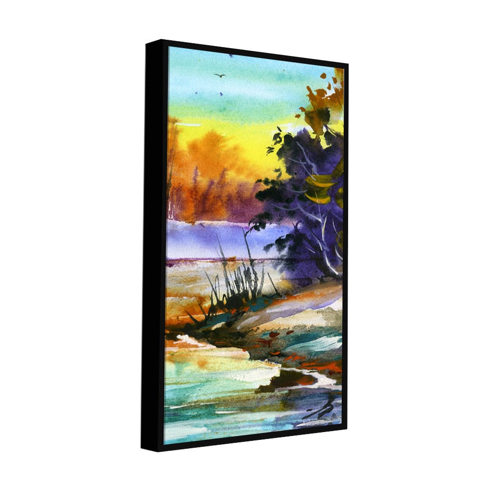 Water Color Landscape of Beautiful Scenery Trees Canvas Wall Painting - Decor Smart
